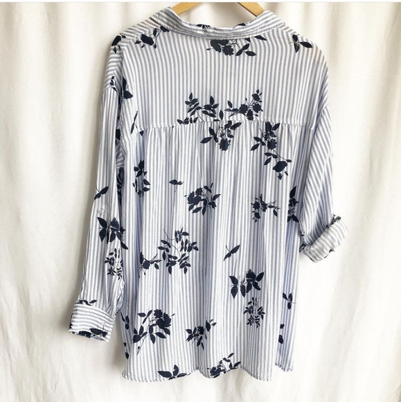 Maurice stripe and floral long sleeve button up - Picture 5 of 5